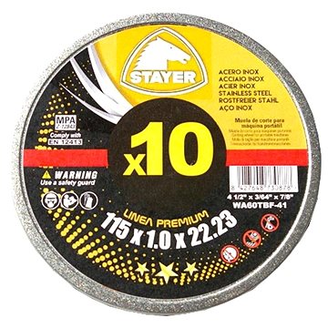 

Stayer Kotouč řezný na kov Premium T41, 125 × 1 × 22,23 mm, 10 ks