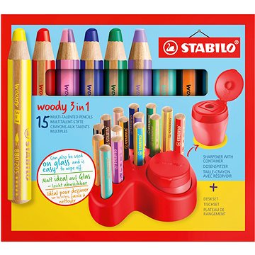 

STABILO woody 3in1 - 15 ks sada