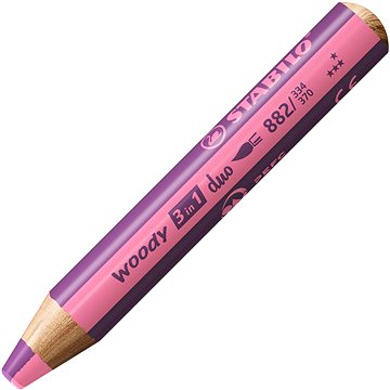 

STABILO woody 3 in 1 duo - dvoubarevná tuha - růžová/vřesová