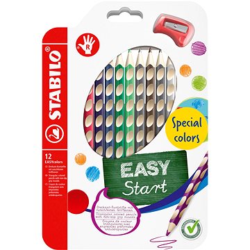 

STABILO EASYcolors pro praváky, speciální barvy - sada 12 barev s ořezávátkem