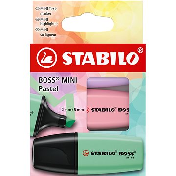 

STABILO BOSS MINI Pastel - sada 3 barev (lila, pudrově růžová, mátově zelená)