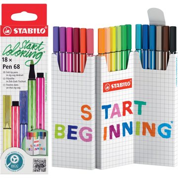 

STABILO Pen 68 Zick-Zack deskset, 18 barev