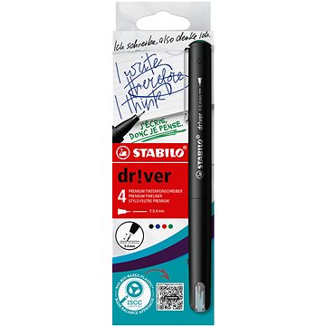 

STABILO dr!ver fine - sada 4 ks (zelená, červená, modrá, černá)