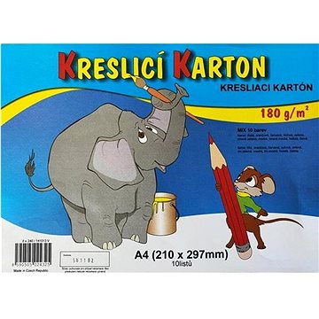 

STEPA kreslicí karton A4, 10 listů, 180g/m2, barevný