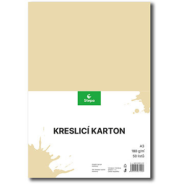 STEPA kreslicí karton A3 50 listů 180g/m2, krémový