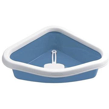 

Stefanplast Sprint Corner rohová kočičí toaleta nebesky modro - bílá 40 × 56 × 14 cm
