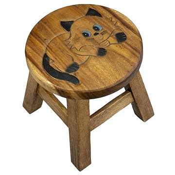 Dřevěná dětská stolička - KOČIČKA ČÍHACÍ - Stolička