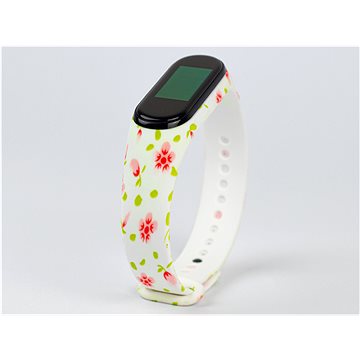 

Strapido vzorovaný pro Mi Band 5/6/7, Květinová zahrada bílý