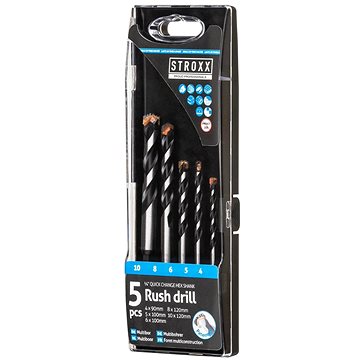 

STROXX sada univerzálních vrtáků 1/4", 5 ks O 4, 5, 6, 8, 10 mm