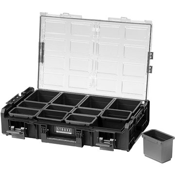 

STROXX Úložný box XL s průhledným víkem 582 × 387 × 131 mm, 12 multifunčních přihrádek
