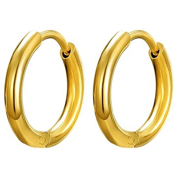 

STYLE4 Náušnice - otevírací kroužky 14 mm, zlatá ocel