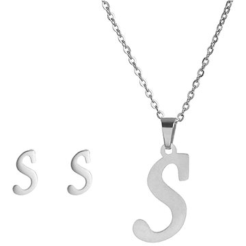 

STYLE4 Dárková sada šperků písmeno S, stříbrná ocel