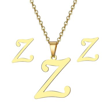 

STYLE4 Dárková sada šperků písmeno Z, zlatá ocel