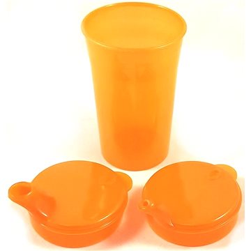 

Sundo Hrnek se dvěma víčky s krátkými náustky, nápoje, pokrmy, 250 ml, oranžová