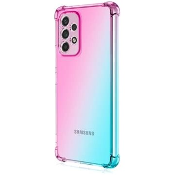 

TopQ Kryt Samsung A53 5G silikon Shock duhový mentolovo-růžový 72714