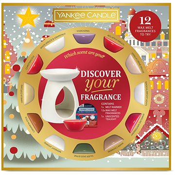

YANKEE CANDLE vánoční set 2024 aromalampa a vonné vosky 12× 22 g