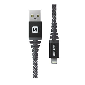 

Swissten datový kabel Kevlar USB / Lightning 1.5m Antracit