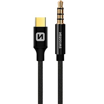 

Swissten Textile audio adaptér USB-C (samec) / 3.5mm jack (samec) 1.5 m černý