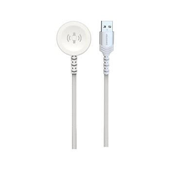 

Swissten opletený magnetický kabel pro Apple Watch kovový, USB-A 1.2 m bílý