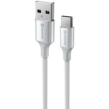 Swissten datový kabel Textile Ii USB / USB-C 1.5m bílý