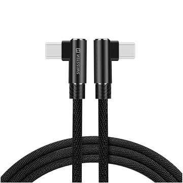 Swissten Arcade textilní datový kabel USB-C/USB-C 1.2m černý