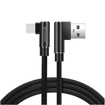 Swissten Arcade textilní datový kabel USB/USB-C 1.2m černý