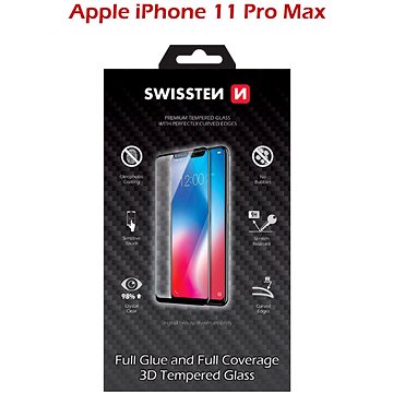 Swissten 3D Full Glue pro iPhone 11 PRO MAX černé - Ochranné sklo