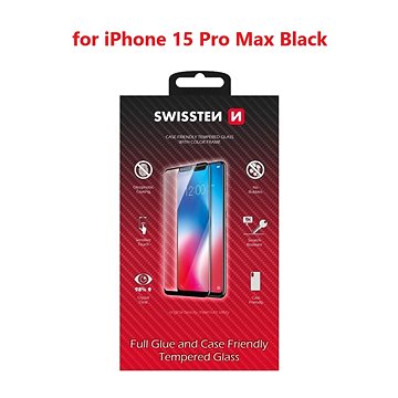 

Swissten 3D Full Glue pro Apple iPhone 15 Pro Max černé
