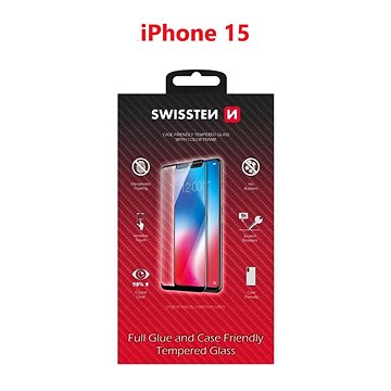 

Swissten 3D Full Glue pro Apple iPhone 15 černé