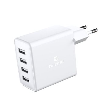 

Swissten síťový adaptér 4x USB 4A 20W bílá