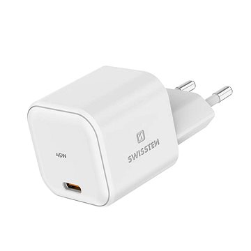 

Swissten síťový adaptér GaN 1x USB-C 45W Power Delivery bílý