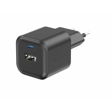 

Swissten síťový adaptér GaN 1x USB-C 35W PD + 1x USB-A 27W QC černý