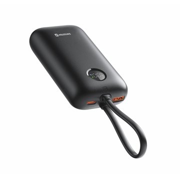 

Swissten Voltbox 35W 10000 mAh s integrovanými kabely USB-C a Lightning černá