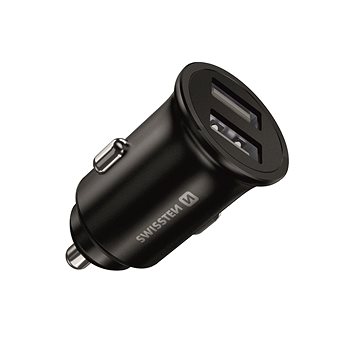 

Swissten CL adaptér 2x USB 4.8A metal černá
