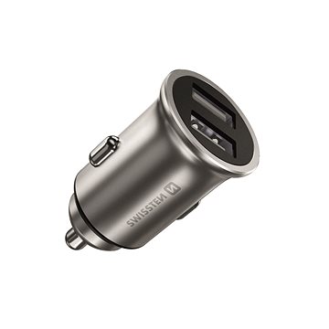 

Swissten CL adaptér 2x USB 4.8A metal stříbrná