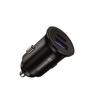 

Swissten CL adaptér Power Delivery USB-C + Quick Charge 3.0 36W metal černá