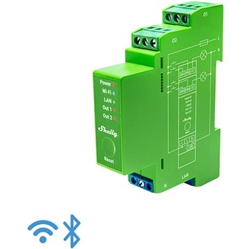 

Shelly Pro dvoukanálový stmívač na DIN lištu, WiFi, LAN