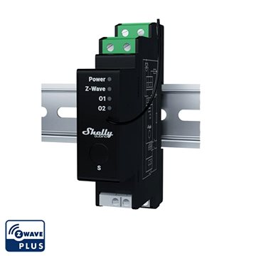 

Shelly Wave Pro Shutter, žaluziový modul 2x 16A, DIN, měření spotřeby, Z-Wave