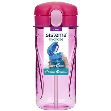

Sistema® Hydrate™ Láhev Quick Flip Top s brčkem 520 ml, růžová