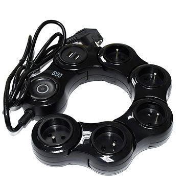 

IN Přepěťová ochrana SNAKE 1.5, 5 zásuvek, 2 USB, černá