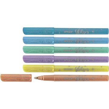 

Stylex Glitter felt tip pens, 6 pastelových barev