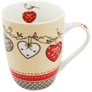 

Home Elements Hrnek porcelánový 340 ml, srdíčka