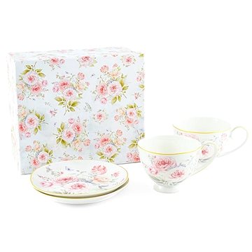 

Home Elements Porcelánový šálek s podšálkem 2 × 250 ml, Růže