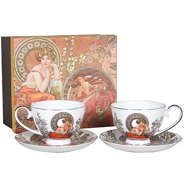 

Home Elements Šálek s podšálkem 2 × 250 ml, Mucha světlý