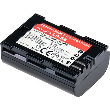 T6 power Canon LP-E6, 1700mAh, 12,2Wh, šedá