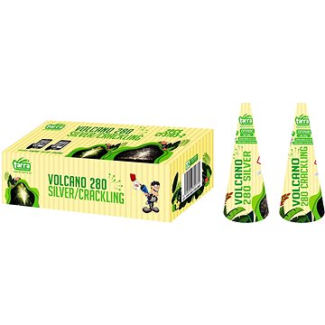 TARRA Fontány volcano silver + crackling - green line - 2 ks 