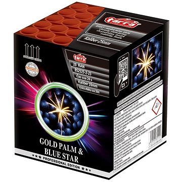 

Tarra Ohňostroj - baterie výmetnic - gold palm & blue star 25 ran