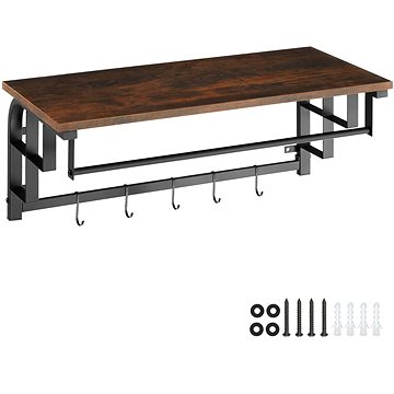 

Tectake Závěsný věšák Westwood 66×30×27cm, Industrial tmavé dřevo