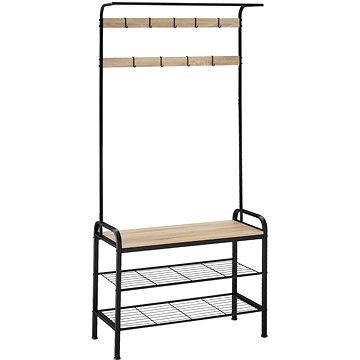 

Tectake Věšák s botníkem, 85,5×36×184cm, Industrial světlé dřevo, dub Sonoma
