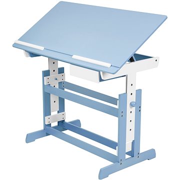 

Tectake psací stůl výškově nastavitelný 109×55×63-94 cm modrý